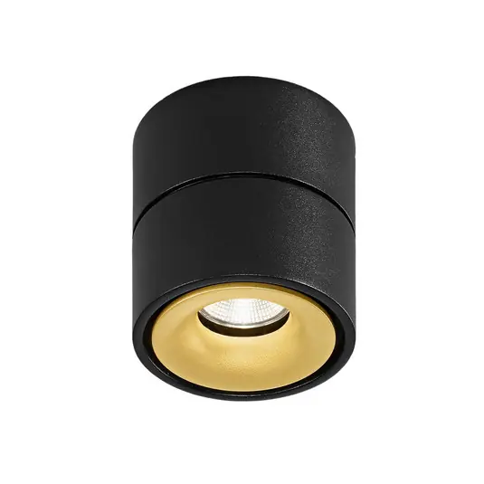 Professionale Egger DLS Faretto da soffitto LED Clippo, nero-oro, 2.700K
