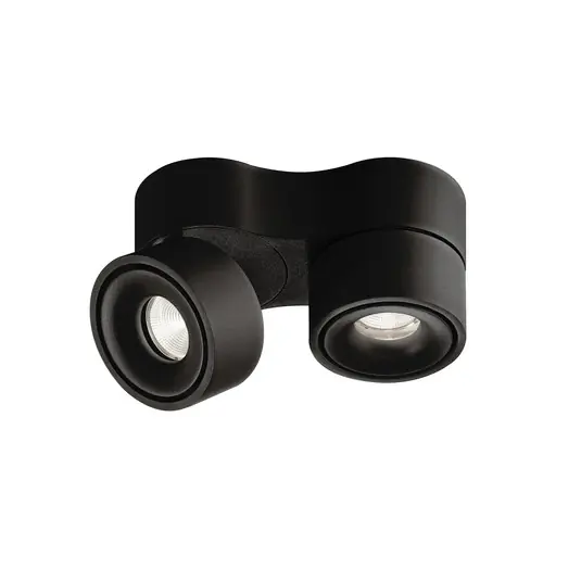 Nuovo Arrivo Egger DLS Faretto da soffitto LED Clippo Duo, nero, 2.700K