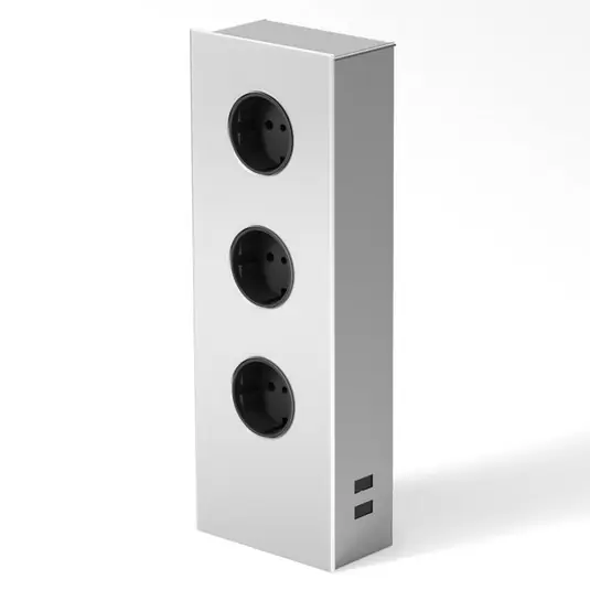 Torre di prese Power in acciaio inox, 3 pezzi Compra Adesso