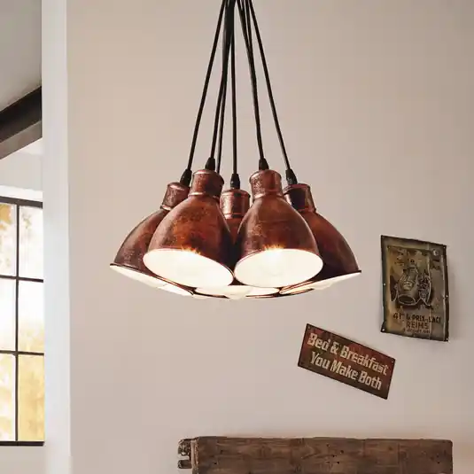 Priddy 1 sospensione, 7 luci, rame anticato Must-Have