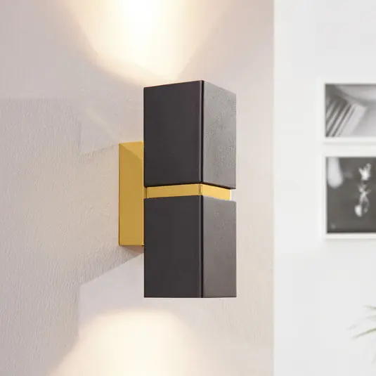 Reso Gratuito Applique LED 2 luci Passa, nero-oro