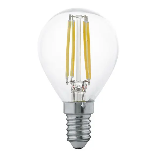 Nuova Collezione LED E14 P45 4W filamenti trasparente, bianco caldo