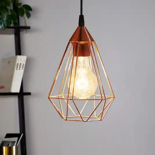 Sconto Lampada a sospensione Tarbes, 1 luce, 17,5cm, rame