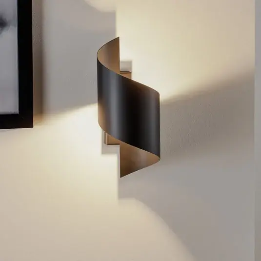 Applique Spiner nera, altezza 30 cm, acciaio Offerta Lampo