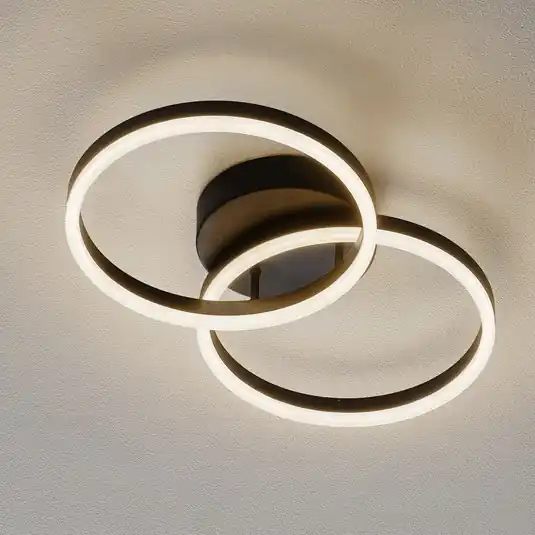Plafoniera LED Giotto, 2 luci, nera Professionale