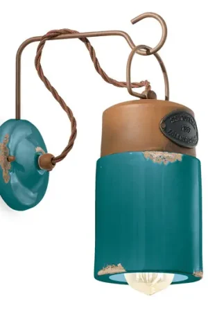 Offerta Limitata Applique C1621, ceramica e metallo, verde