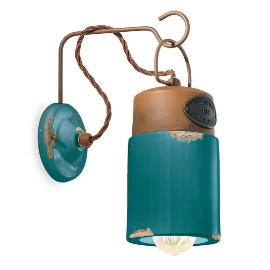 Offerta Limitata Applique C1621, ceramica e metallo, verde
