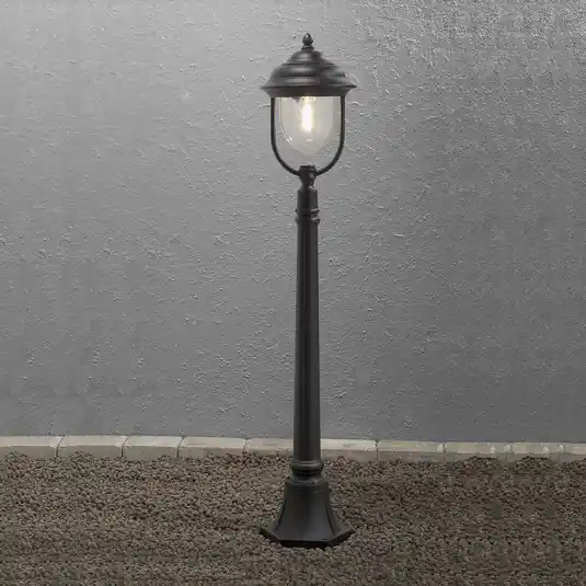Romantica lampada per camminamento Parma, nera Professionale