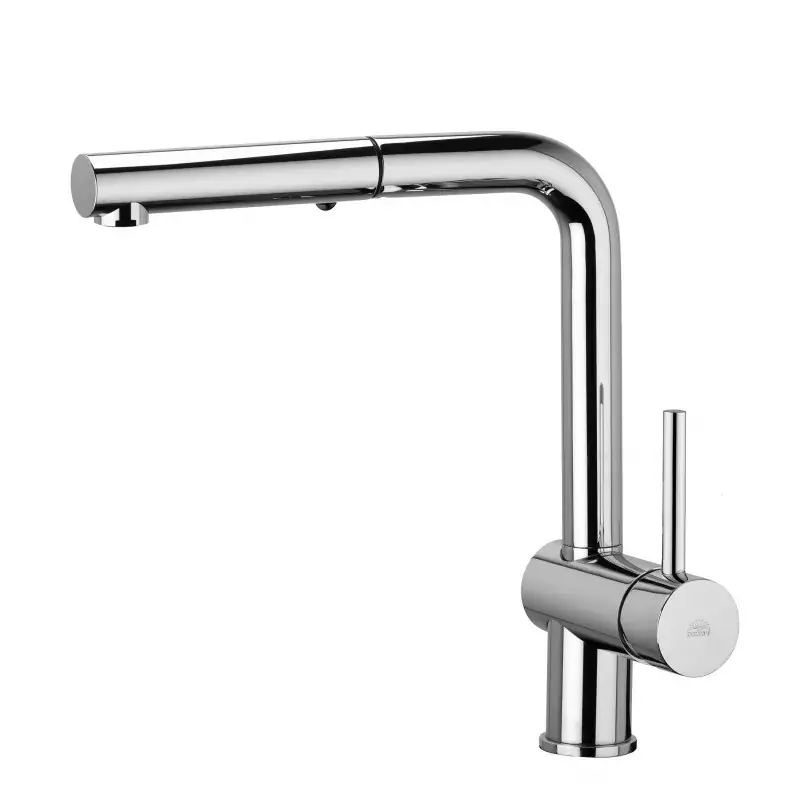 Kitchen sink mixer with double jet extractable shower Paffoni Light LIG285CR-MET Offerta Limitata