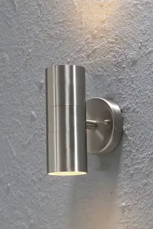Applique da esterno Modena, acciaio inox, a 2 luci Pagamento Sicuro