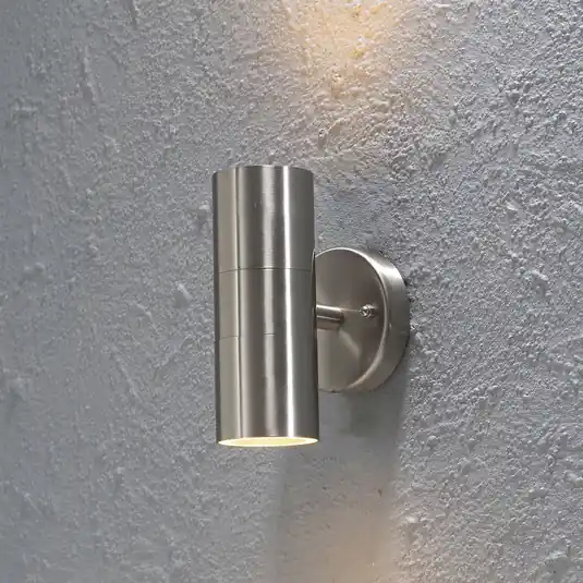 Applique da esterno Modena, acciaio inox, a 2 luci Pagamento Sicuro