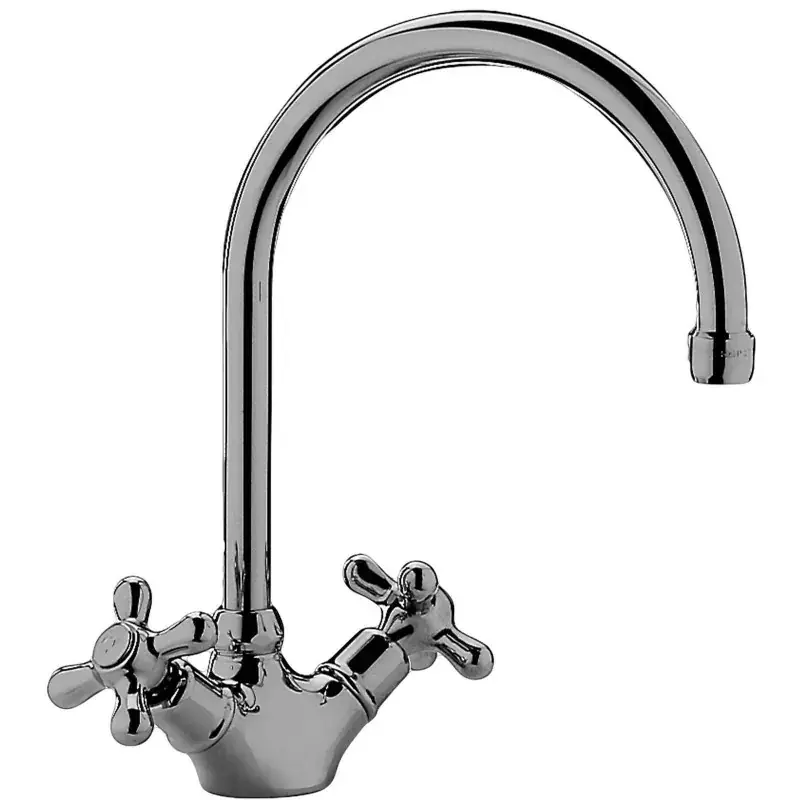 Prezzo Di Fabbrica Double lever kitchen sink tap with swivel spout in chrome color Paffoni Iris IRV180CR