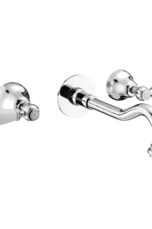 Wall-mounted 3-hole basin tap with 200 mm spout Porta&Bini Queen 12243CR Compra Adesso