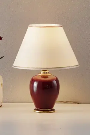 Direttamente Dal Produttore Lampada da tavolo austrolux Giardino Bordeaux 34cm in ceramica 24 carati