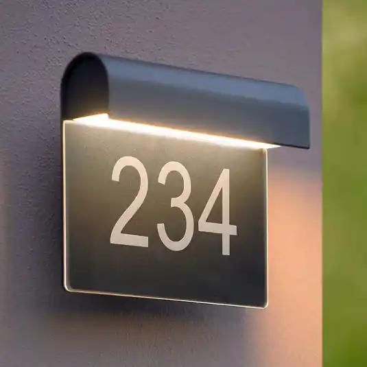 Promozione Lampada LED Thesi per numeri civici, nera