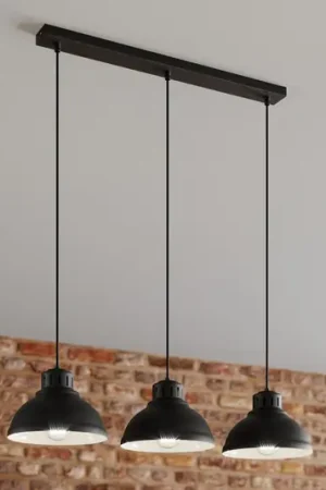 Lampada a sospensione Sven, 3 luci, nero Più Venduto