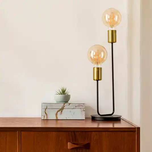 Esclusivo Lampada da tavolo Modo, 2 luci, nero