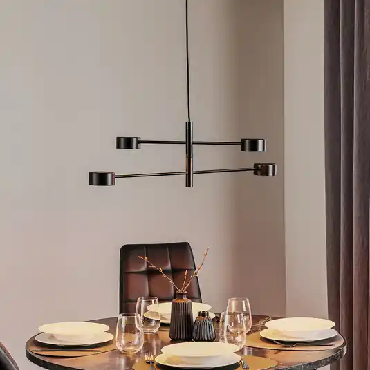 Pagamento Sicuro Lampada LED a sospensione Clyde, 4 luci, 2 livelli