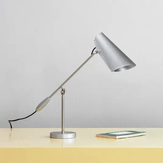 Lampada da tavolo retrò Birdy, grigia Prezzo Conveniente
