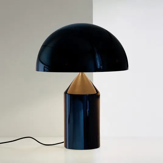 Reso Gratuito Lampada da tavolo Oluce Atollo con dimmer Ø50cm nero