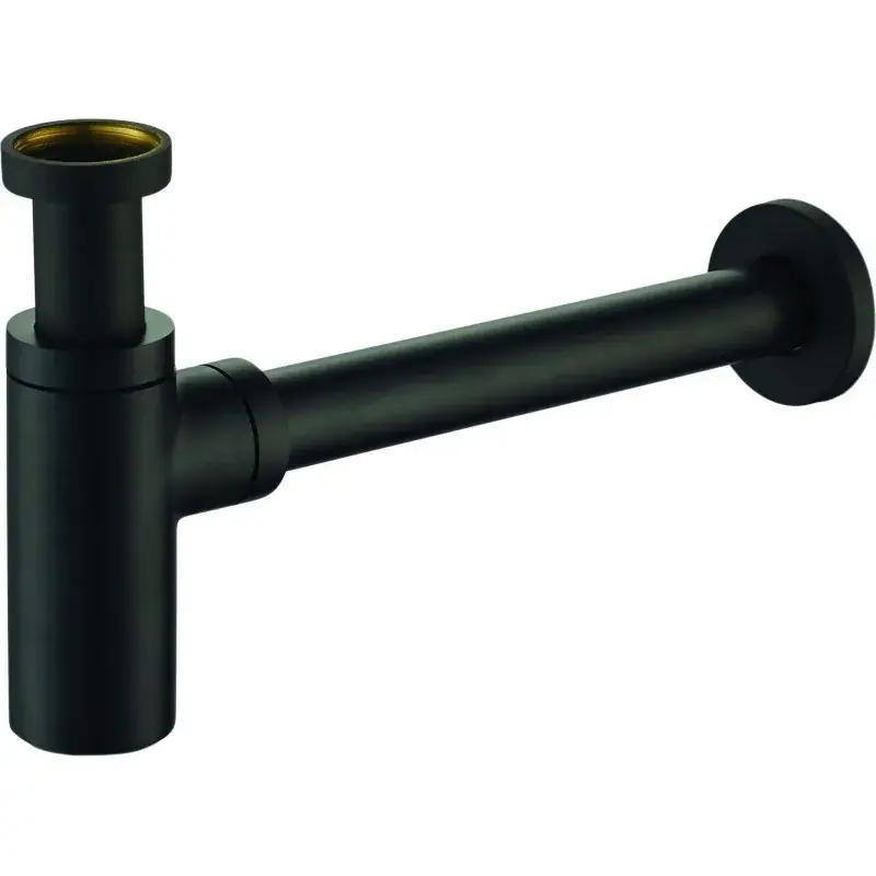 Standard siphon in matt black, round model Ercos BTSCAKVR40 A Buon Prezzo