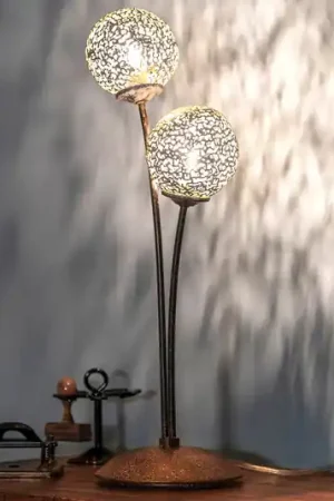 Lampada da tavolo Paul Neuhaus Greta, ruggine/oro, metallo, a 2 luci, G9 Quantità Limitata