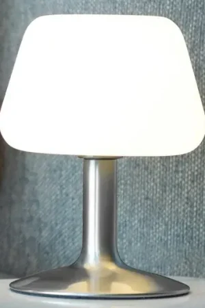Paul Neuhaus Lampada da tavolo Till, acciaio, vetro, dimmerabile Saldi