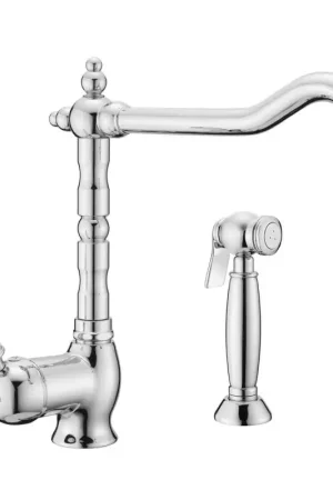 Di Tendenza Kitchen sink mixer with external pull-out shower Porta & Bini New Old 50478CR