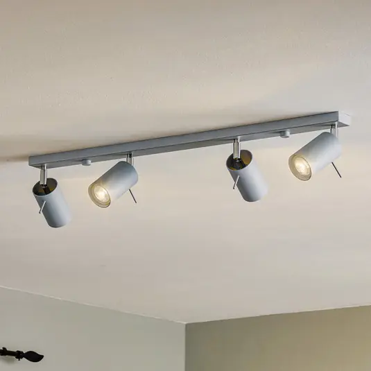 Faretto da soffitto Round, grigio, 4 luci lineari Miglior Prezzo