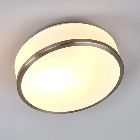 Professionale Plafoniera Flush IP44, Ø 28 cm, argento satinato