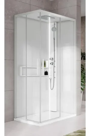 Compra Online Shower cabin 90 x 70 right version with hydromassage 2 sliding doors Novellini Glax 2 A G22A9070DT1-1UU