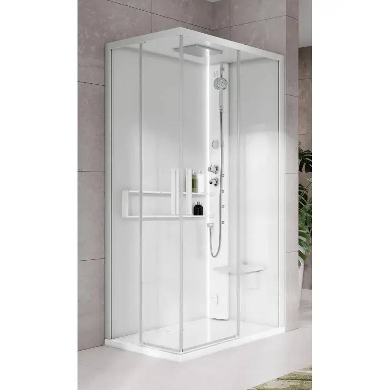 Multifunction shower cabin 80 x 80 hydromassage Hammam opening 2 sliding doors Novellini Glax 2 A G22A80T5-1UU Miglior Prezzo