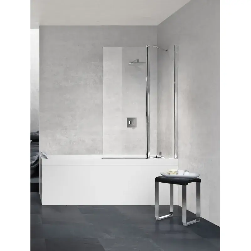 Bath screen 1 fixed and 1 180 ° swivel door with support bar Novellini Young 3V Promozione Esclusiva