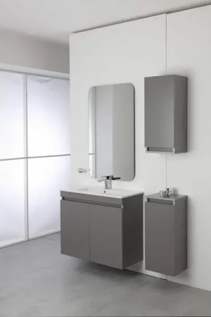 Bestseller Complete bathroom cabinet 80 cm gray color Feridras Pastello 803005