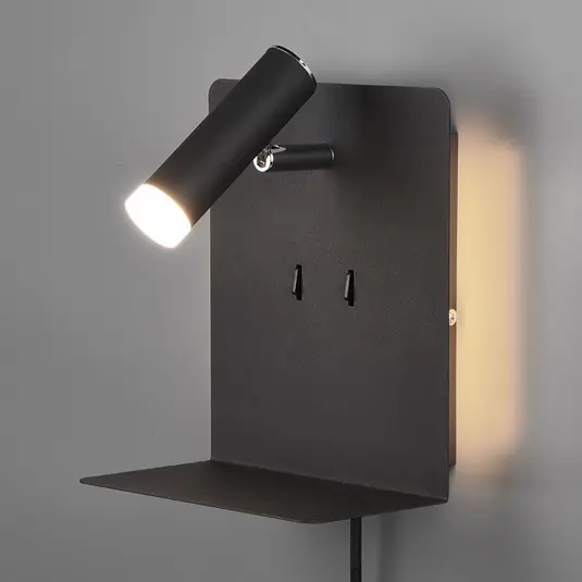 Miglior Prezzo Applique a LED Element con mensola nero opaco