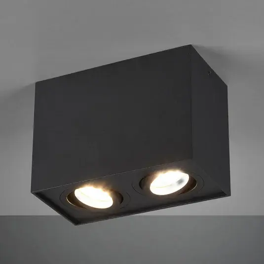 Economico Plafoniera Biscuit, 2 luci, nero