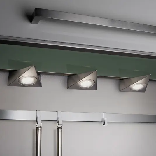 Prezzo Conveniente Lampada LED da mobili Ecco set 3x, nichel satinato
