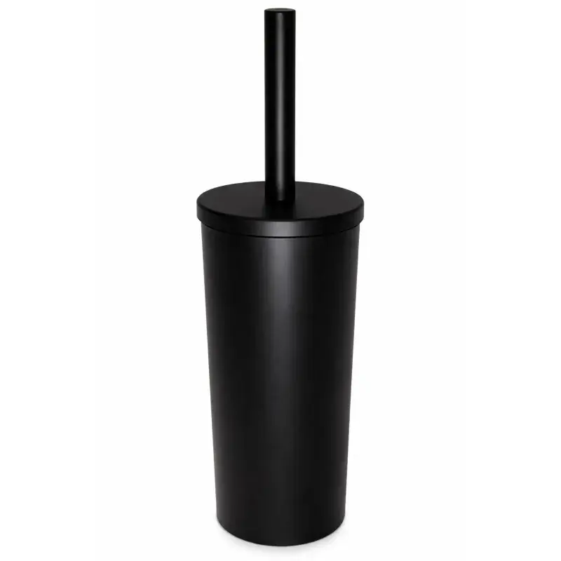 Direttamente Dal Produttore Modern round design floor-mounted toilet brush holder in matt black Capannoli Hoop HP114 MM
