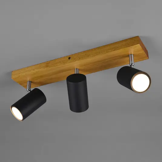 Direttamente Dal Produttore Faretto da soffitto Marley, nero opaco, a 3 luci