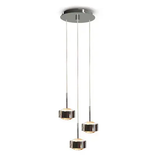 Lampada a sospensione Puk Maxx Drop Trio, cromo opaco, a 3 luci G9 Spedizione Espresso