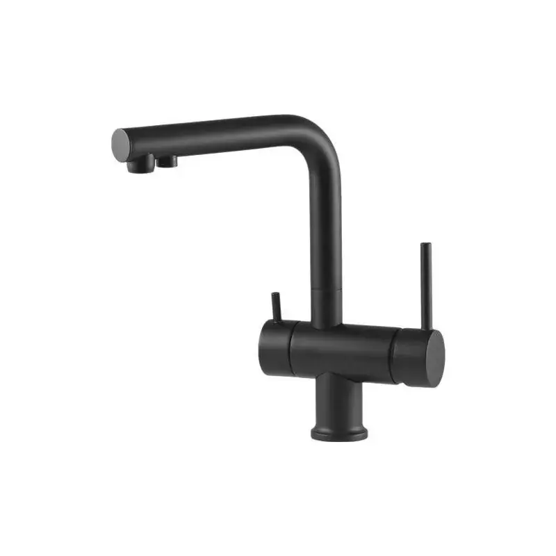 Matt black 3-way purified water kitchen sink mixer Gattoni 0195/PCNO Promozione Esclusiva
