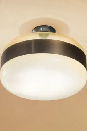 Spedizione Espresso Plafoniera Futura di vetro di Murano, bronzo