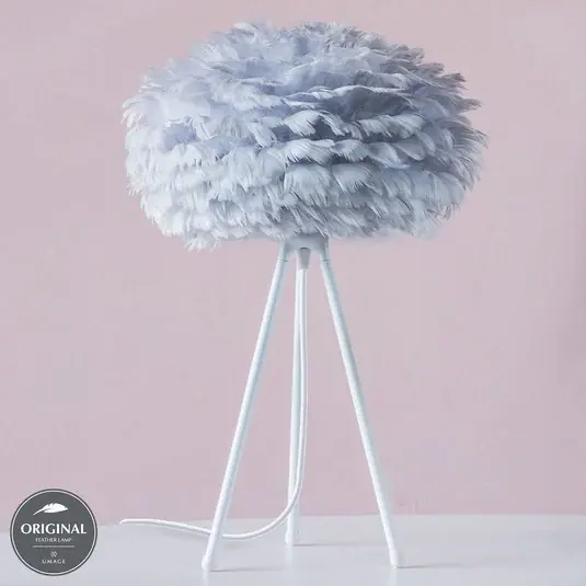 Ultime Pezzi UMAGE Eos mini lampada da tavolo piume grigio