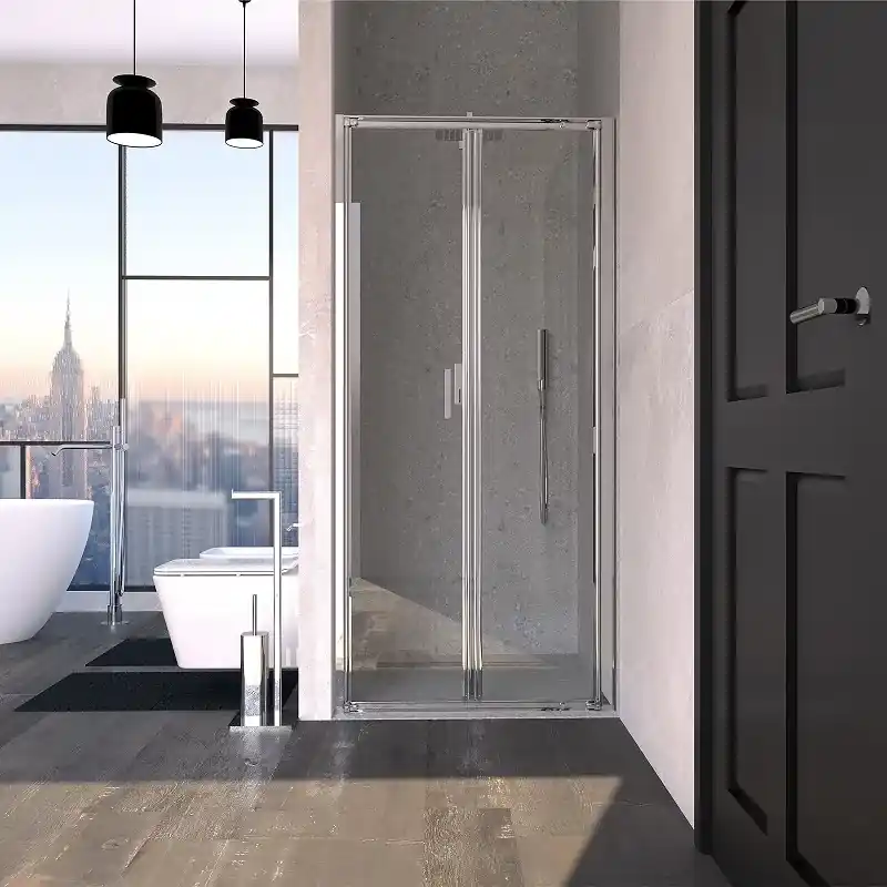Folding door 80 cm transparent glass Ercos Gold BBGOLTSF80 Popolare