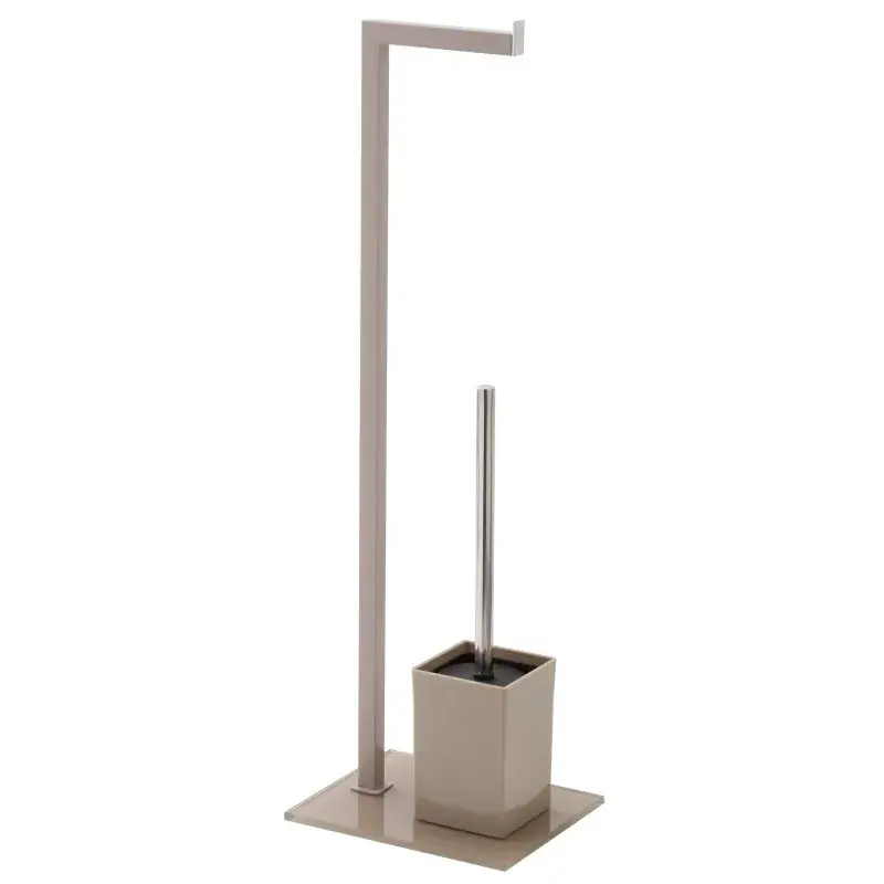 Roll holder and toilet brush holder in color dove grey Feridras 810009 Consegna Rapida