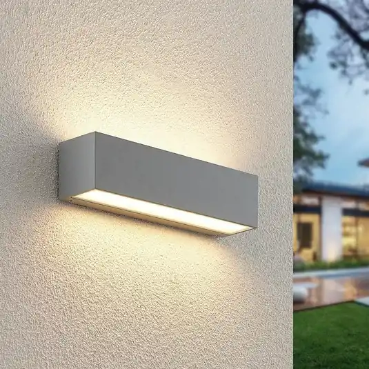 Affare Lucande Applique da esterni LED Lengo 25 cm argento up/down 3.000K
