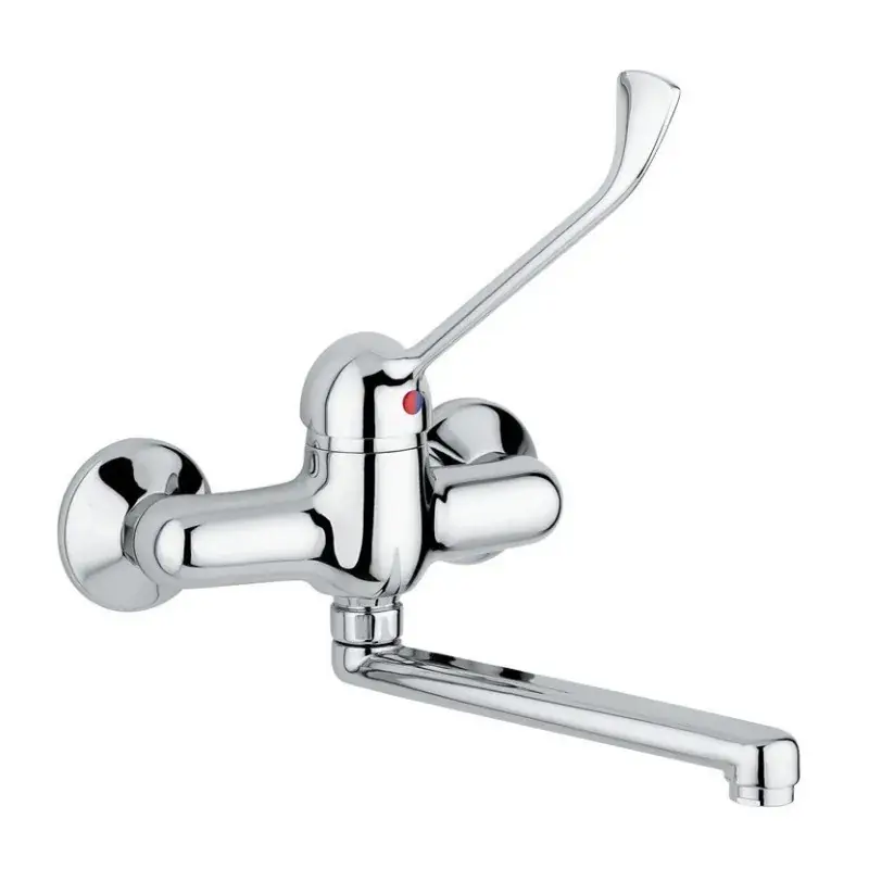 Novità Wall-mounted kitchen sink mixer with clinical lever and swivel spout Idral 02400