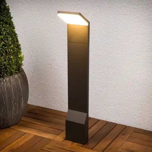 Esclusivo Lucande lampione a LED Nevio, 60 cm, antracite, metallo