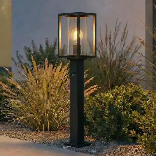 Nuovo Arrivo Lucande lampione Ferda, 60 cm, sensore, antracite, IP44