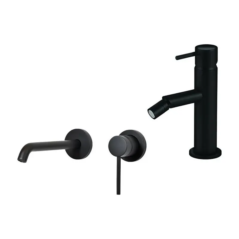 Wall-mounted washbasin mixer and bidet in matt black Gattoni Easy KITEASYNO3 Direttamente Dal Produttore